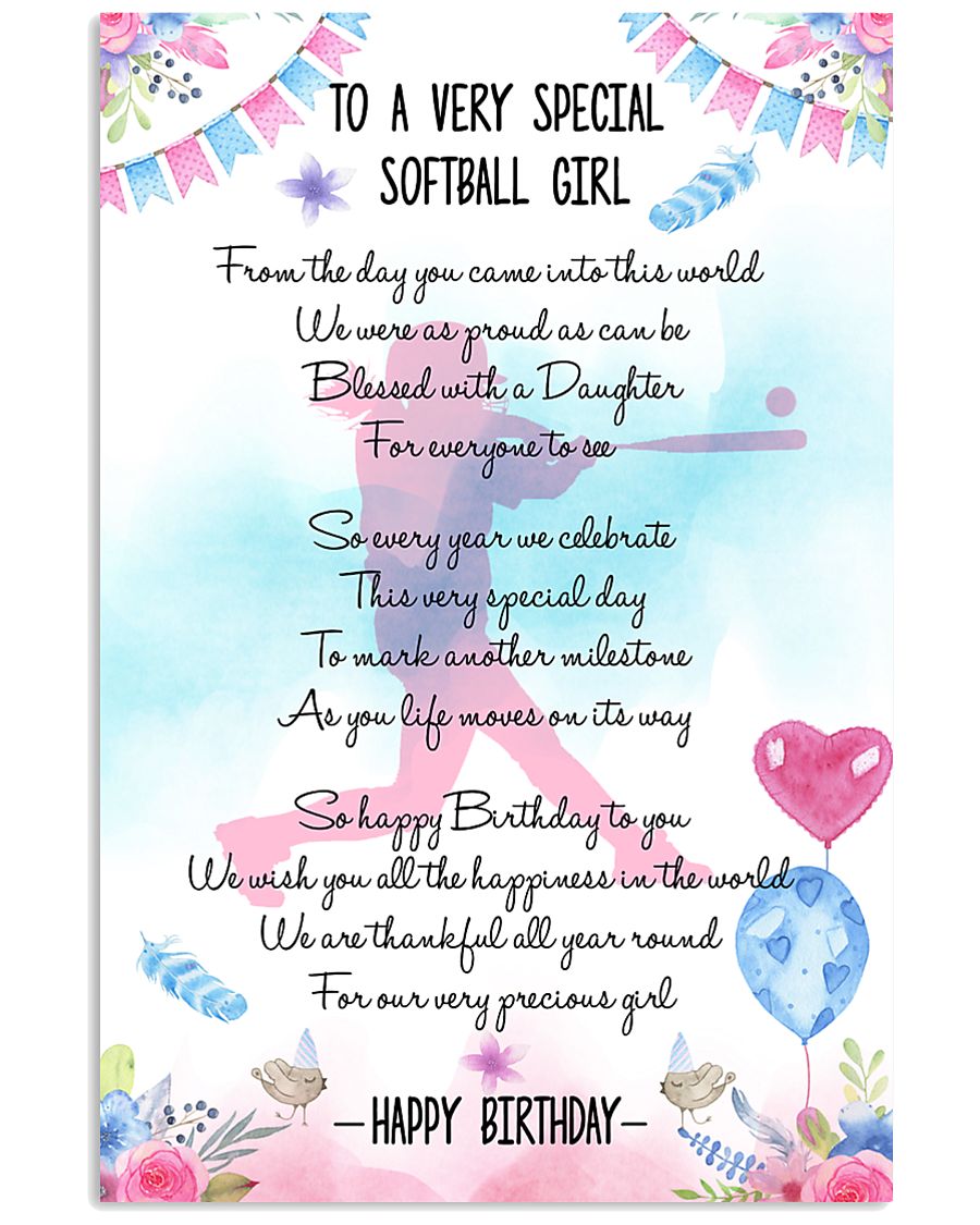 SOFTBALL GIRL - TO A VERY SPECIAL 11x17 Poster