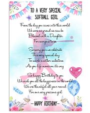SOFTBALL GIRL - TO A VERY SPECIAL 11x17 Poster front