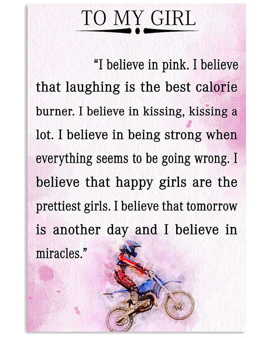 MOTOCROSS- I BELIEVE IN PINK 16x24 Poster