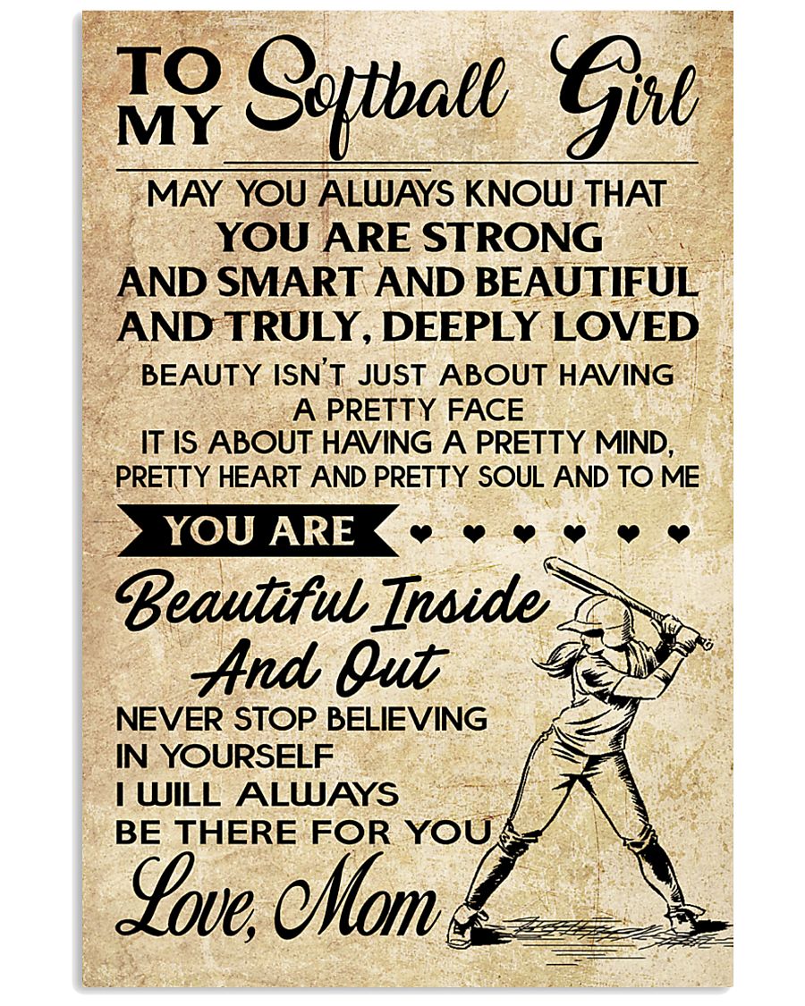 TO MY Softball Boy Mom 24x36 Poster