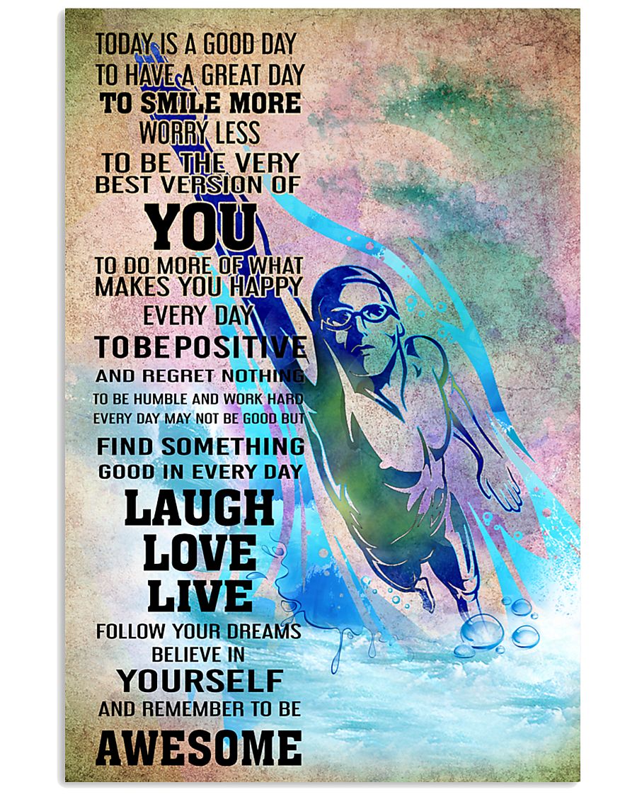 8SWIMMING- TODAY IS A GOOD DAY POSTER- boy kd 11x17 Poster