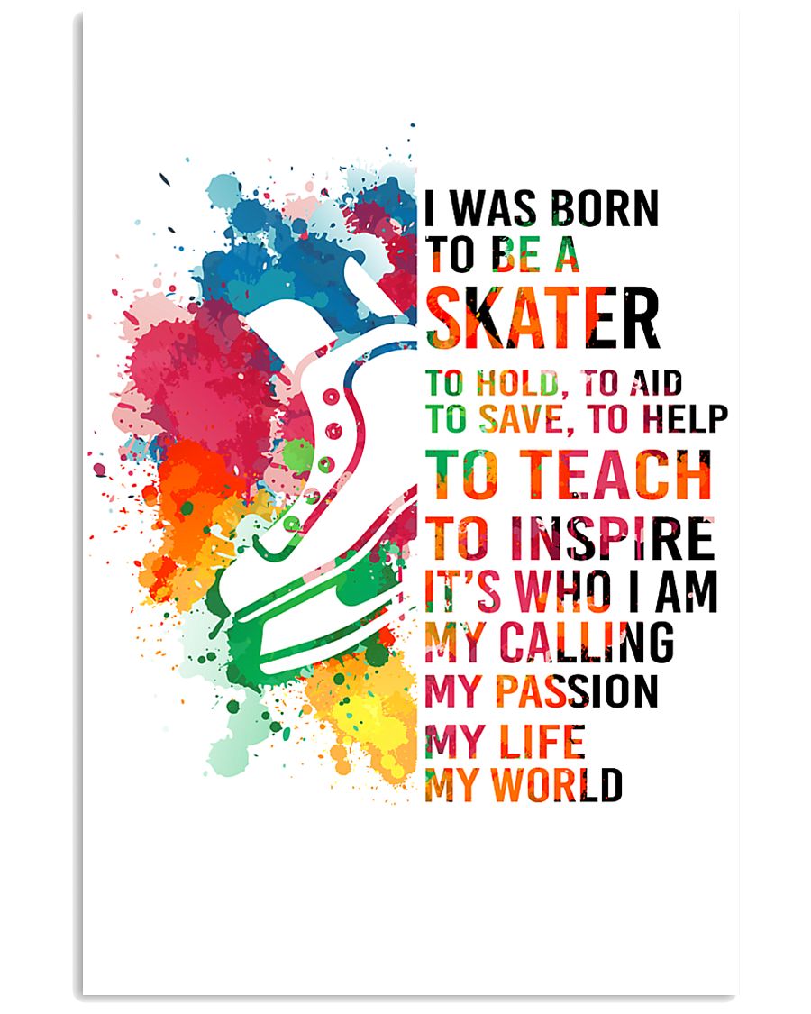 7-hockey skate- I WAS BORN KD 16x24 Poster