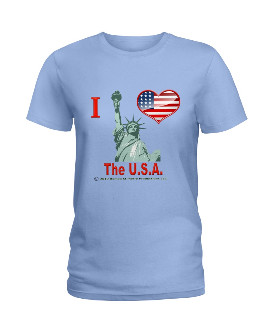 I Love The USA Ladies T-Shirt