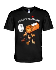 Horses Anti Depressants V-Neck T-Shirt tile