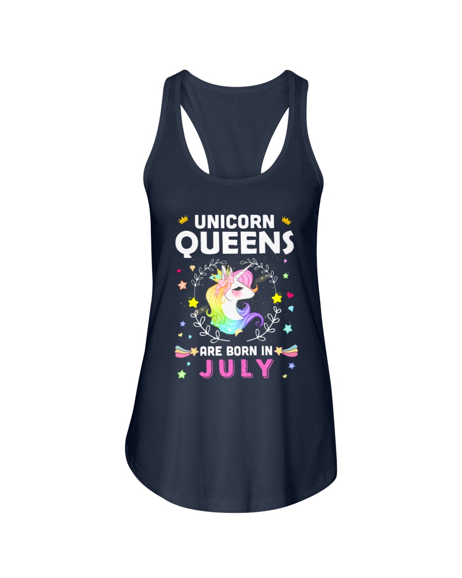 Unicorn Queens Are Born In July Ladies Flowy Tank