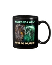 COUPLE WOLF DRAGON YELLOW BLUE Mug tile