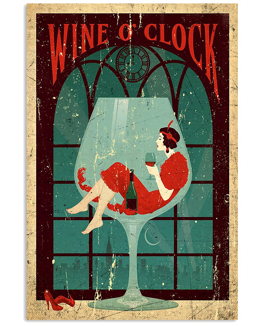 Wine O'clock Deco Art Poster 11x17 Poster