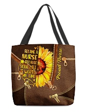 NURSE BEAUTY TOTE BAG SUNFLOWER I BECAME A NURSE All-over Tote front