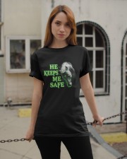 Horse He Keeps Me Safe Neon Green Classic T-Shirt apparel-classic-tshirt-lifestyle-19