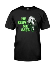 Horse He Keeps Me Safe Neon Green Classic T-Shirt front