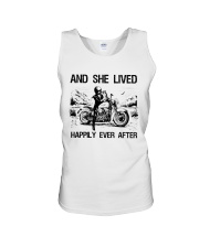 MOTORCYCLE AND SHE LIVED HAPPILY EVER AFTER Unisex Tank tile