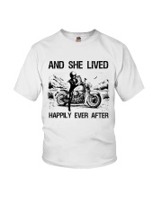 MOTORCYCLE AND SHE LIVED HAPPILY EVER AFTER Youth T-Shirt tile