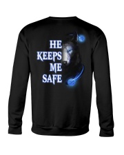 He Keeps Me Safe Luster Dark Blue For Her Crewneck Sweatshirt tile