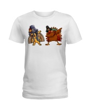 Dachshund Turkey Dabbing Ladies T-Shirt tile