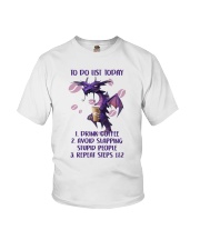 Dragon To Do List Today Drink Coffee Youth T-Shirt tile