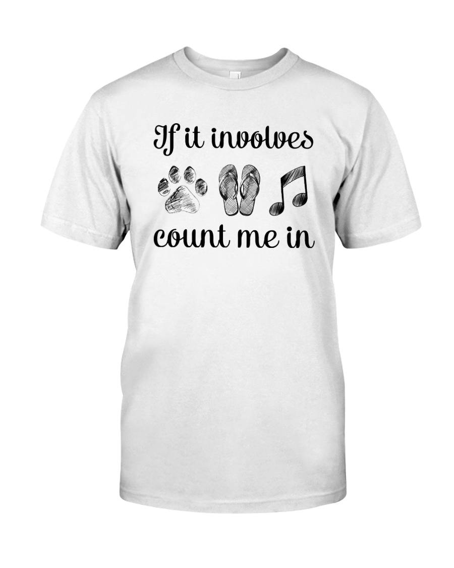 Dog Flipflops And Music Classic T-Shirt