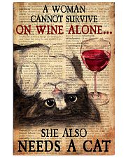 CAT PRETTY A WOMAN CANNOT SURVIVE ON WINE ALONE 11x17 Poster front