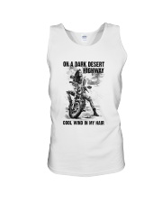 MOTORCYCLE GIRL ON A DARK DESERT HIGHWAY Unisex Tank tile