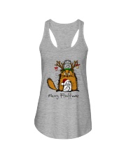 Merry Fluffmas Fluffy Cute Cats Ladies Flowy Tank tile