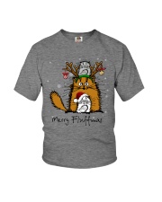 Merry Fluffmas Fluffy Cute Cats Youth T-Shirt tile