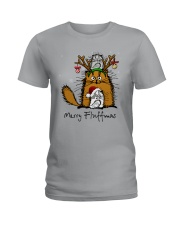 Merry Fluffmas Fluffy Cute Cats Ladies T-Shirt tile