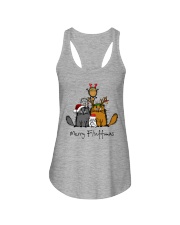 Merry Fluffmas Fluffy Cats Family Ladies Flowy Tank tile