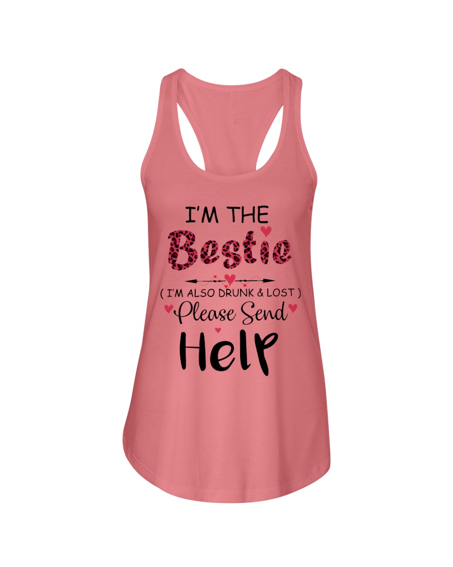 Wine I'm The Bestie Ladies Flowy Tank