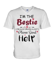 Wine I'm The Bestie V-Neck T-Shirt thumbnail