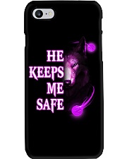 He Keeps Me Safe Dark Purple Phone Case tile