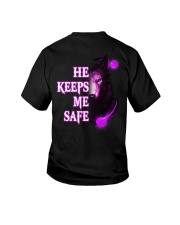 He Keeps Me Safe Dark Purple Youth T-Shirt tile