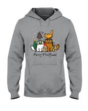 Merry Fluffmas Fluffy Xmas Cats Hooded Sweatshirt tile