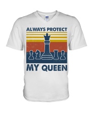 Family Trust And Protect Couple Shirt Queen V-Neck T-Shirt tile