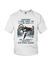 CYCLING SOMETIMES I LOOK BACK ON MY LIFE Youth T-Shirt tile