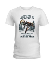 CYCLING SOMETIMES I LOOK BACK ON MY LIFE Ladies T-Shirt tile