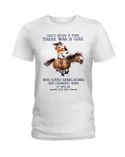 Horse Once A Girl Loved Riding Horses Ladies T-Shirt tile