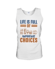 BEER LIFE IS FULL OF IMPORTANT CHOICES Unisex Tank tile