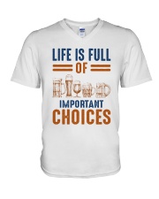 BEER LIFE IS FULL OF IMPORTANT CHOICES V-Neck T-Shirt tile