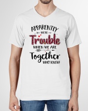 Right Trouble Wine V-Neck T-Shirt garment-vneck-tshirt-front-01
