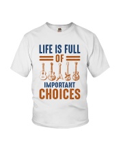 GUITAR LIFE IS FULL OF IMPORTANT CHOICES Youth T-Shirt tile