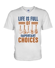 GUITAR LIFE IS FULL OF IMPORTANT CHOICES V-Neck T-Shirt tile