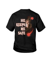 He Keeps Me Safe Red Light Youth T-Shirt tile