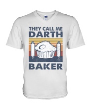 BAKING THEY CALL ME DARTH BAKER V-Neck T-Shirt tile