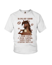 Horse To Do List Today Drink Coffee Youth T-Shirt tile