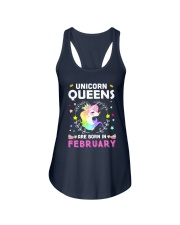 Unicorn Queens Are Born In February Ladies Flowy Tank front