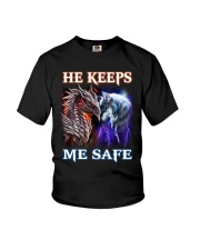 COUPLE HE KEEPS ME SAFE FOR HER Youth T-Shirt tile