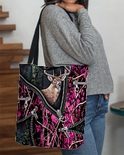 DEER HUNTING CAMOUFLAGE BEAUTY TOTE BAG All-over Tote aos-all-over-tote-lifestyle-front-09