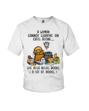 BOOK A WOMAN CANNOT SURVIVE ON CATS ALONE Youth T-Shirt tile