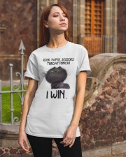 CAT ROCK PAPER SCISSORS THROAT PUNCH I WIN Classic T-Shirt apparel-classic-tshirt-lifestyle-06