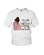 COFFEE THIS GIRL RUNS ON TATTOOS COFFEE Youth T-Shirt tile