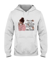 COFFEE THIS GIRL RUNS ON TATTOOS COFFEE Hooded Sweatshirt front